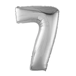 Р 40"/102см Цифра "7" Серебро / 1 шт / (Россия)