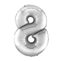 Р 40"/102см Цифра "8" Серебро / 1 шт / (Россия)