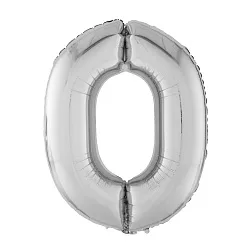 Р 40"/102см Цифра "0" Серебро / 1 шт / (Россия)