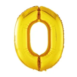 Р 40"/102см Цифра "0" Золото / 1 шт / (Россия)