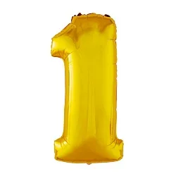 Р 40"/102см Цифра "1" Золото / 1 шт / (Россия)