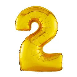 Р 40"/102см Цифра "2" Золото / 1 шт / (Россия)