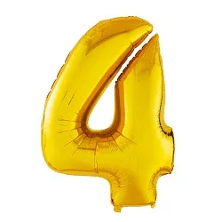 Р 40"/102см Цифра "4" Золото / 1 шт / (Россия)