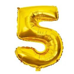 Р 40"/102см Цифра "5" Золото / 1 шт / (Россия)