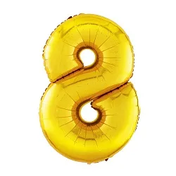 Р 40"/102см Цифра "8" Золото / 1 шт / (Россия)