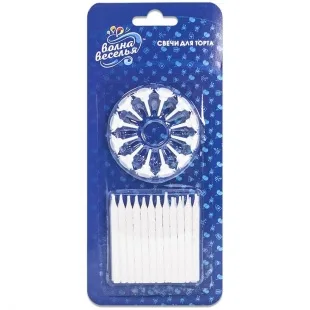 Свечи Сверкающий глиттер, Белый 6 см., 24 шт.