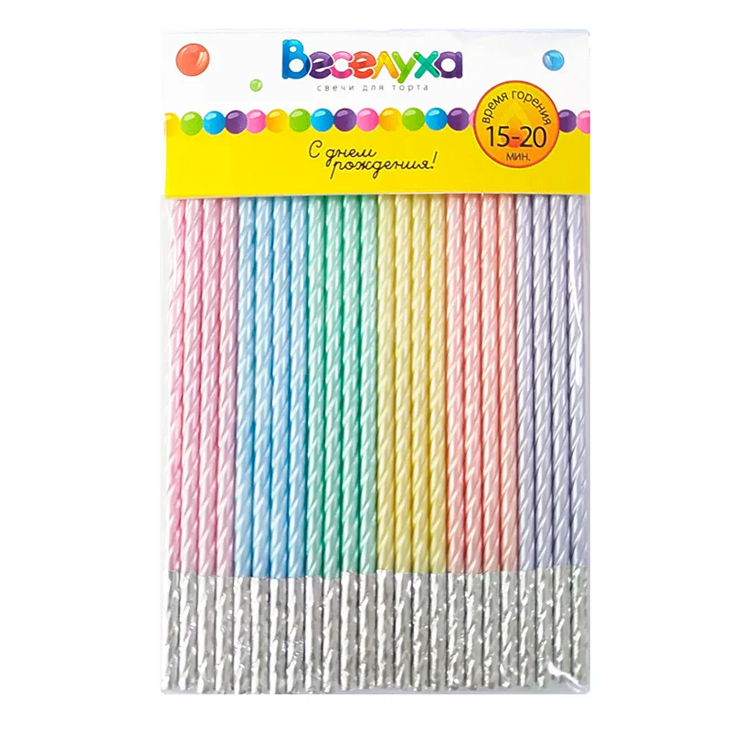 Свечи тортово-коктейльные Макаронс (Ассорти) 24 шт.