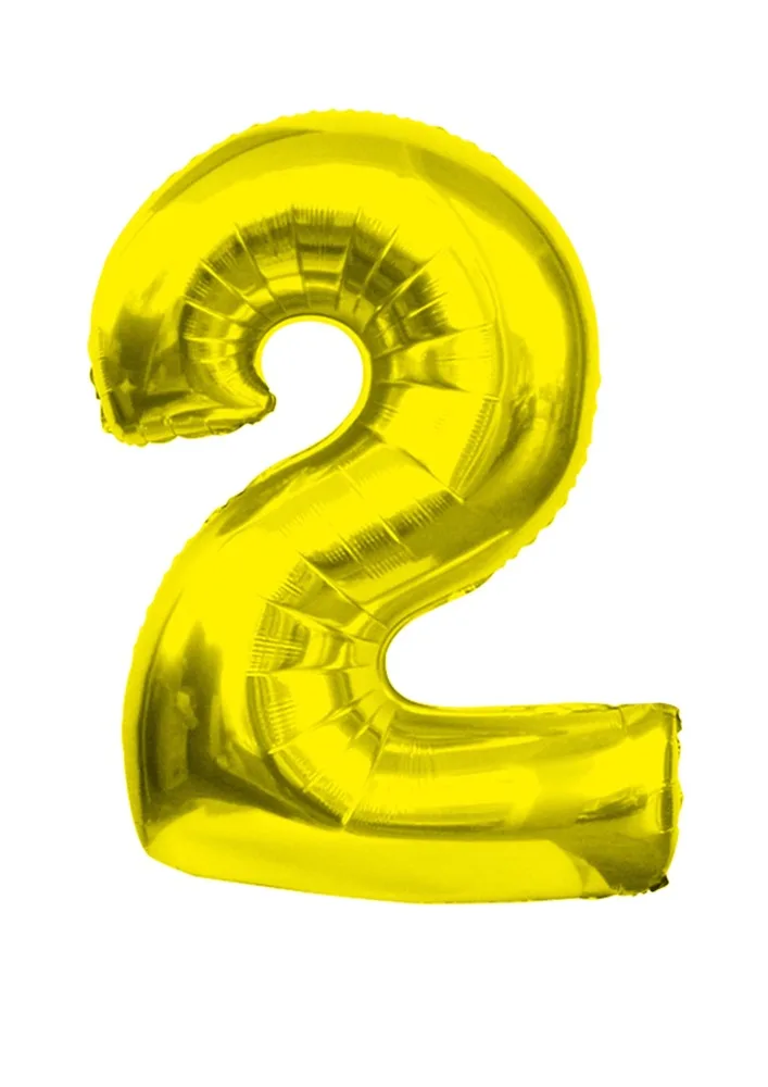 B 40 Цифра "2" золото в упаковке / Two / 1 шт / (США)