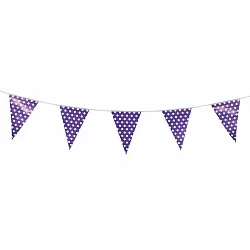 Гирлянда флажки "Точки"  фиолетовый 2,5м