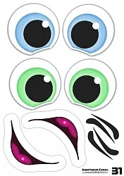 Наклейки "Глаза.Рты №31" 2 компл.