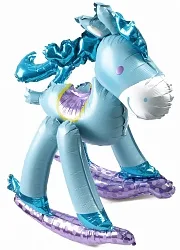 F 18"/46см Лошадка качалка,, Голубой, 1 шт. (Китай)