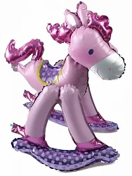 F 18"/46см Лошадка качалка,, Розовый, 1 шт. (Китай)