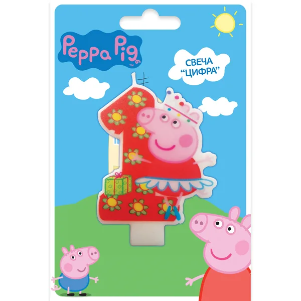 Свеча цифра "1" ,Peppa Pig