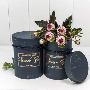 Набор коробок Цилиндр, Flower Box, Синий, 14*14*18 см, 2 шт.