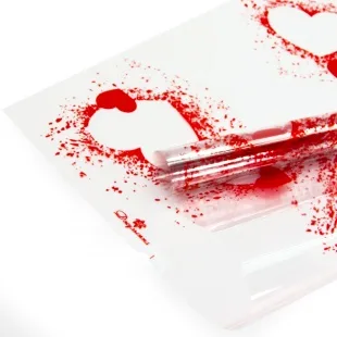 Упаковочная пленка (0,7*7,5 м) Джульетта (воздушные сердца), Красный, 1 шт.