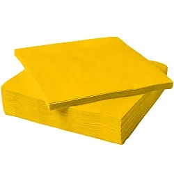 Салфетки Однотонные, Желтые, 32*32см, 20 шт.