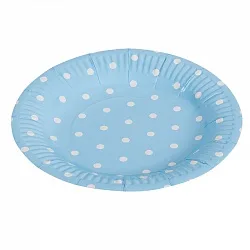 Тарелка Голубые точки, 23 см, 6 шт.