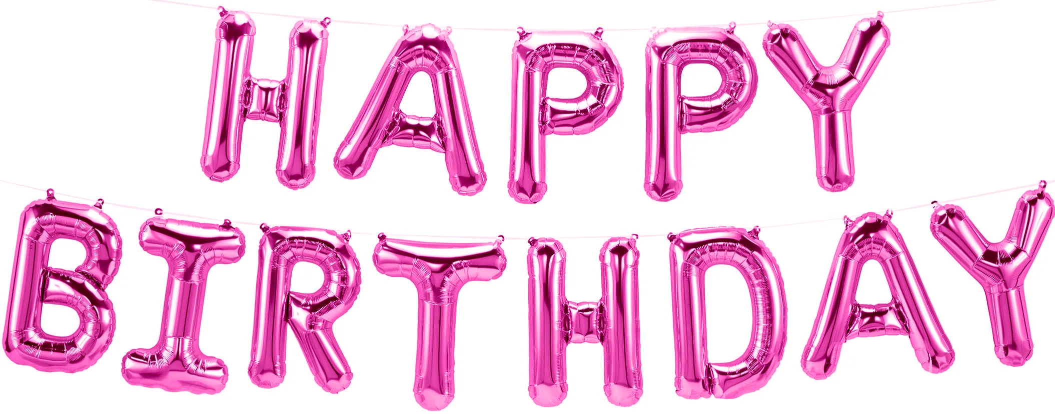 F 16"/41 см Набор шаров-букв  "Happy Birthday", Розовый, 1 шт. в упа/ Китай