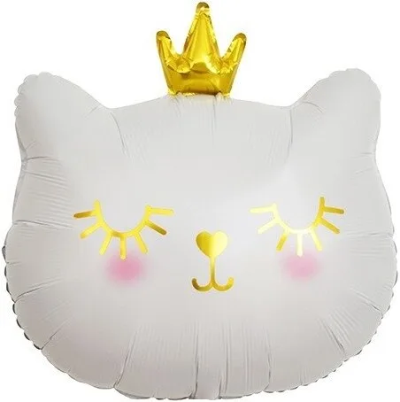 F 30''/76 см  Котенок Принцесса, Белый, 1 шт. (Китай)