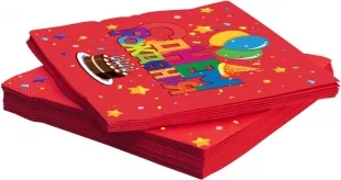 Салфетки, Праздничные шарики, С Днем Рождения!, Красный, 33*33 см, 20 шт.