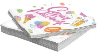 Салфетки, С Днем Рождения! (летний микс), 33*33 см, 20 шт.