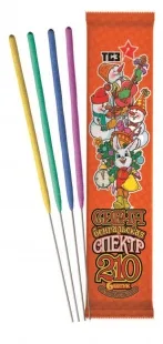 Свечи Бенгальский огонь, Ассорти, 21 см, 6 шт.