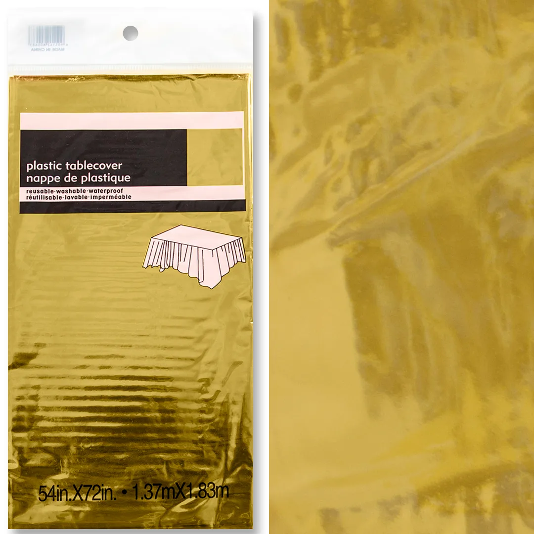 Скатерть ПЭТ, Золото, Металлик, 137*183 см, 1 шт.