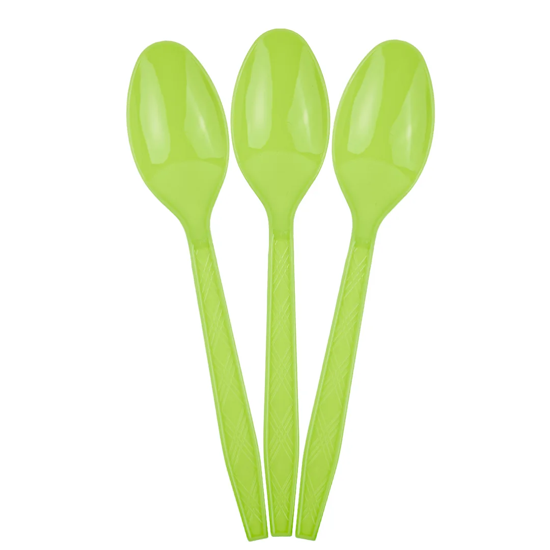 Ложки, Зеленый, 15 см, 10 шт. в упак.