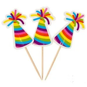 Пики для канапе Цветные колпачки 20 шт.