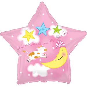 В 18 Звезда с рождением девочка, розовый / 1 шт.