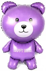 F 36"/91см  Мишка, Фиолетовый, 1шт. (Китай)