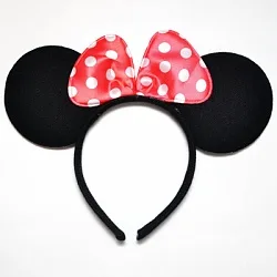 Ободок с ушками "Минни" с красным бантиком