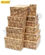 Набор прямоугольных коробок 10 в 1 "Котэ на крафте"(30.5 х 20 х 13 - 12 х 6.5 х 4 см)