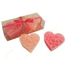 Свеча "сердечки" пара в подарочной упаковке (2 шт.)