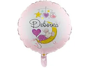 К 18" Круг ДЕВОЧКА С рождением/1 шт./(Китай)