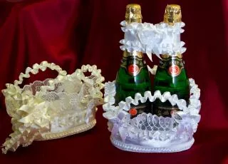 Корзина под шампанское "Кружевная"