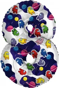 F 32"/81см Цифра, 8 Космонавтики, 1 шт. в упак.  (Китай)