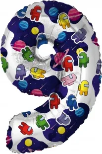 F 32"/81см Цифра, 9 Космонавтики, 1 шт. в упак.  (Китай)