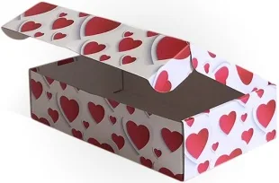 Коробка складная Множество сердец, Красный, 29*18*7 см, 1 шт.