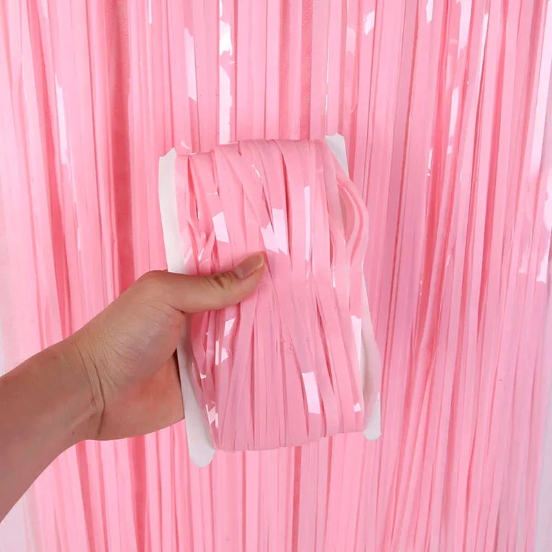 Занавес "Дождик Макаронс" Нежно-розовый 1*2м