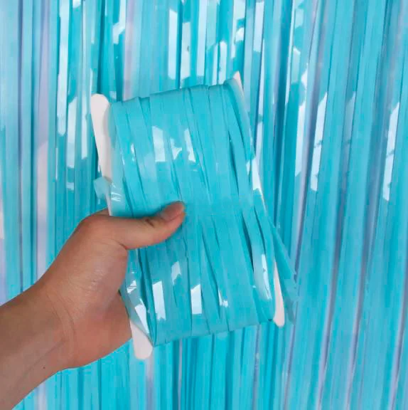 Занавес "Дождик Макаронс" Нежно-голубой 1*2м