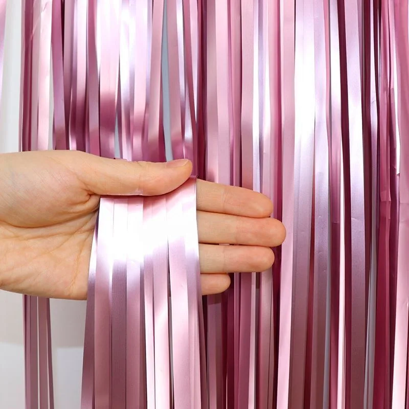 Занавес матовый "Дождик" Нежно-розовый 1*3м