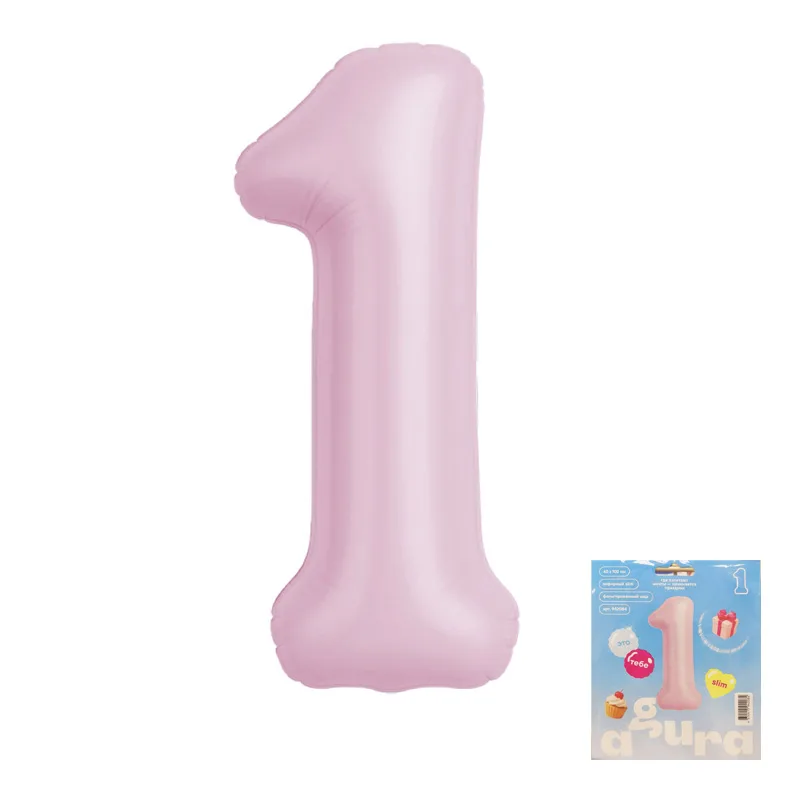 Р 40"/102см Цифра, 1 Slim, Зефирный, / 1 шт / (Россия)