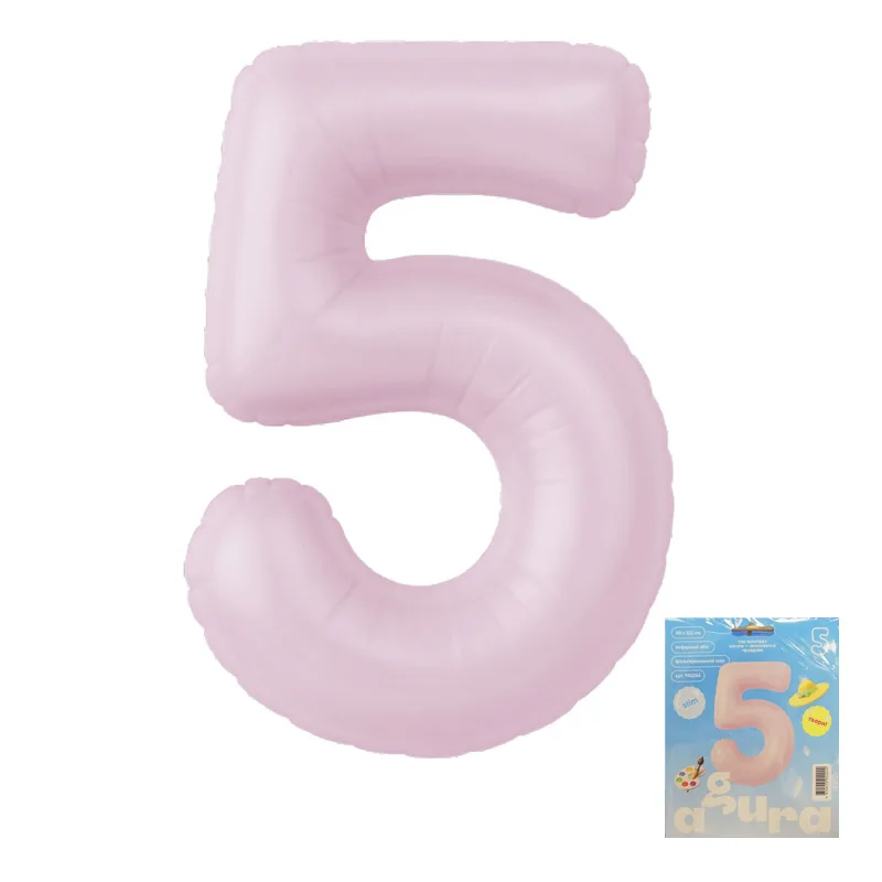 Р 40"/102см Цифра, 5 Slim, Зефирный, / 1 шт / (Россия)