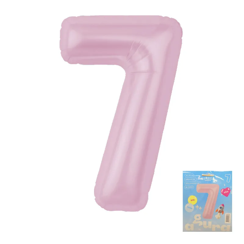 Р 40"/102см Цифра, 7 Slim, Зефирный, / 1 шт / (Россия)