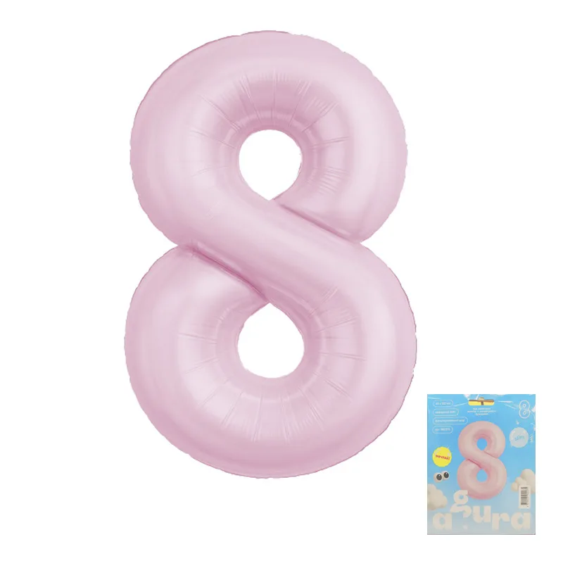 Р 40"/102см Цифра, 8 Slim, Зефирный, / 1 шт / (Россия)