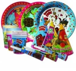 Набор для праздника "Герои мультфильмов" / на 6 персон / 24 предмета