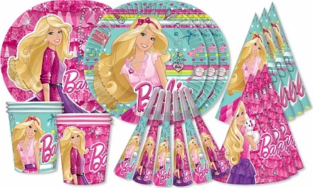 Набор для праздника "Барби" / на 6 персон / 24 предмета