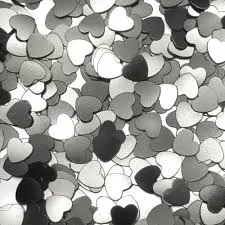 Конфетти СЕРДЦА (серебро) d 4 см./ уп.