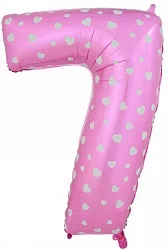 F 40"/102см Цифра "7" розовый/ 1 шт / (Китай)